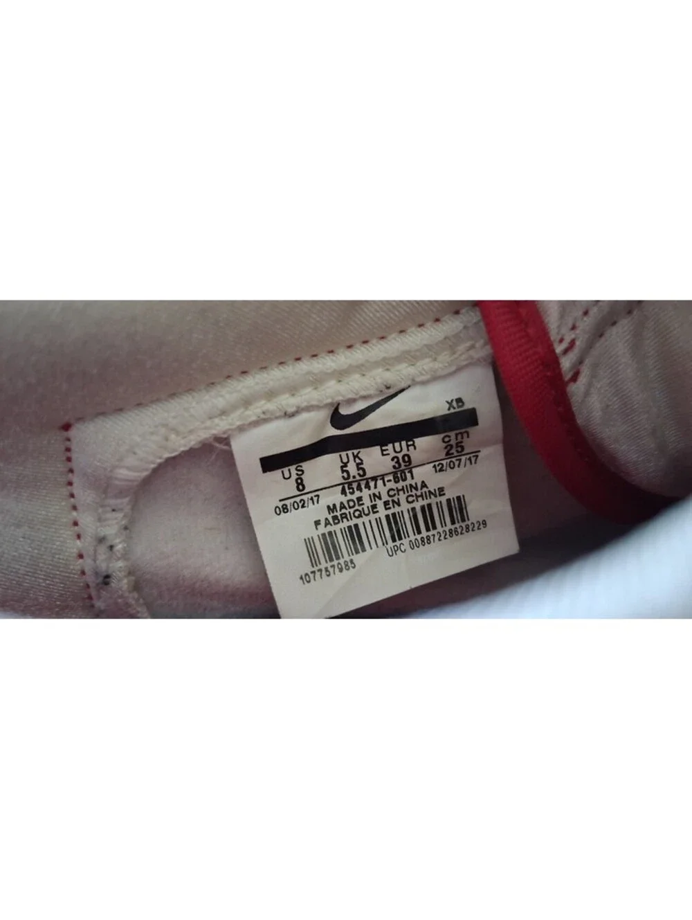 Nike Red Leather Low-Top Sneakers Women Size US 8